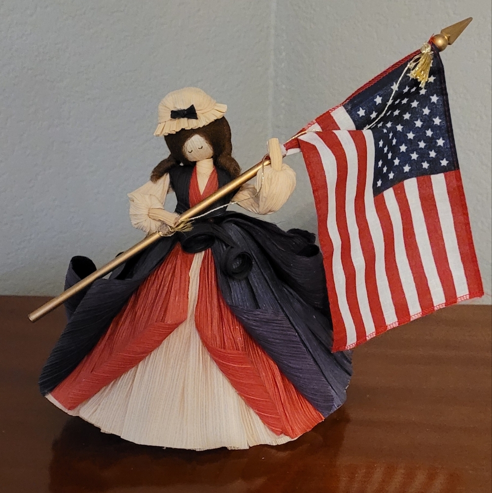 Artist Nan Anderson Vintage "Miss Liberty" Corn Husk Doll